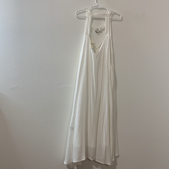 Entro White Dress Open Neck Size M Really pretty Used - Picture 2 of 7